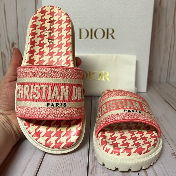 Christian Louboutin Dway Embroidered Slide Sandal Peony Pink Sz 36.5 / 6.5 - Picture 5 of 11